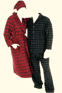 Pyjamas und Badem&auml;ntel aus weichem, dicken, Baumwollflanell