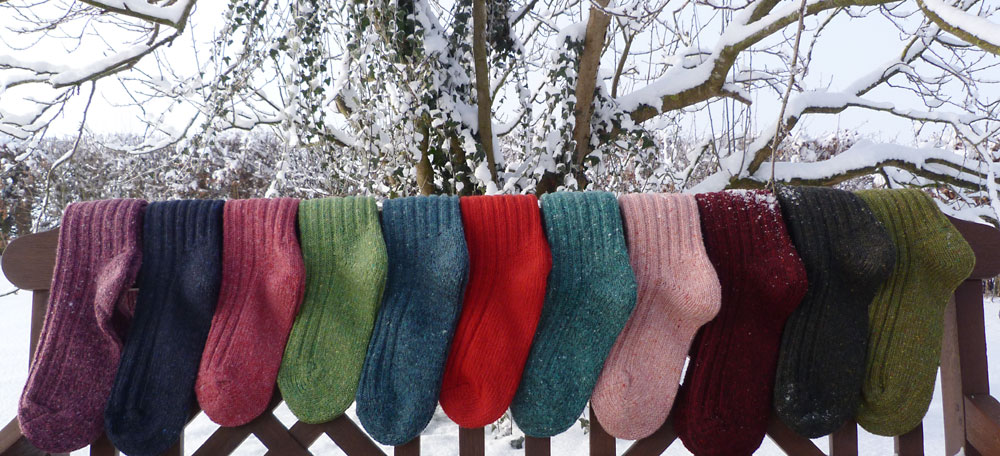 Warme, bunte Wollsocken 