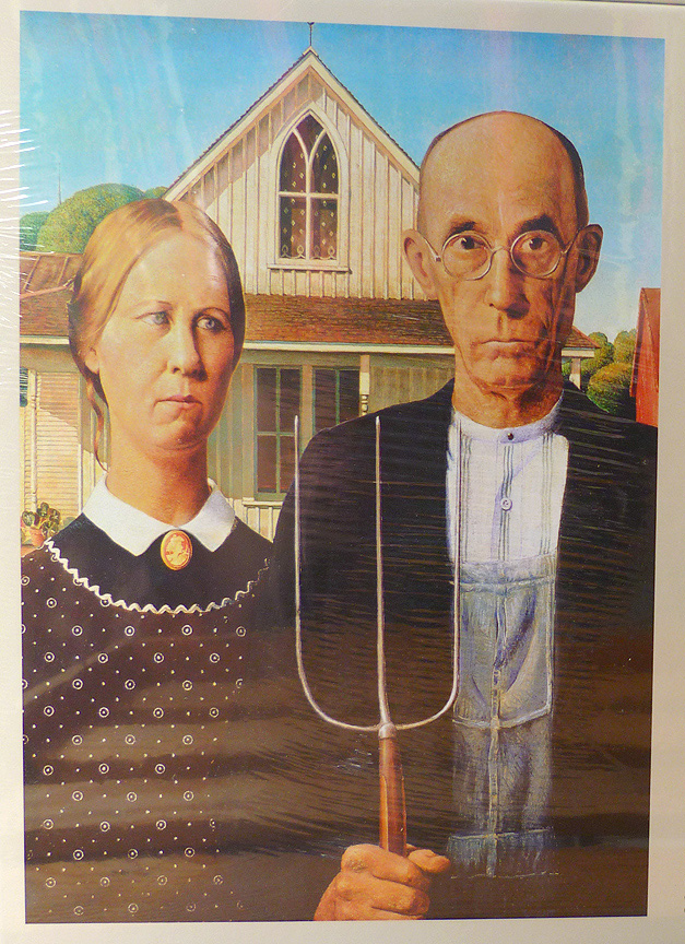 Kunst Puzzle Motiv Gemälde American Gothic von Grant Wood