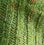 grasgrün mit bunten Sprenkeln, Wollsocken aus Irland 