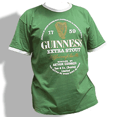  grünes T-Shirt mit weißem Guinness Print