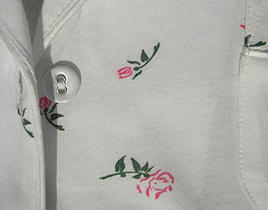 Weisse Baumwolle mit Rosenprint